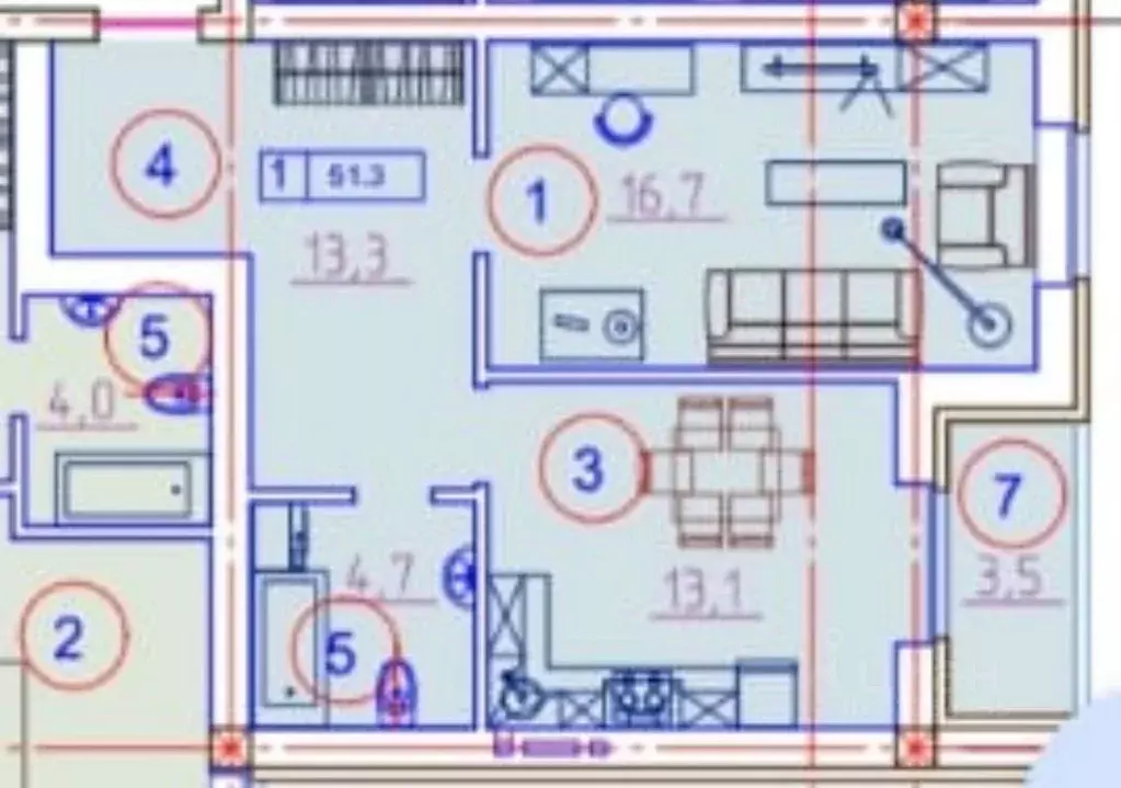 1-к кв. Северная Осетия, Владикавказ Армянская ул., 34 (51.0 м) - Фото 2