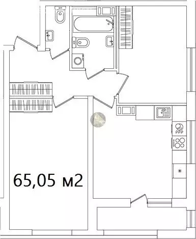 2-комнатная квартира: Санкт-Петербург, Октябрьская набережная, 120 ... - Фото 1