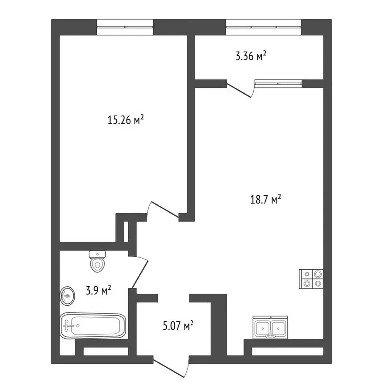 1-комнатная квартира: Тюмень, улица Павла Никольского, 10к1блок1 ... - Фото 1