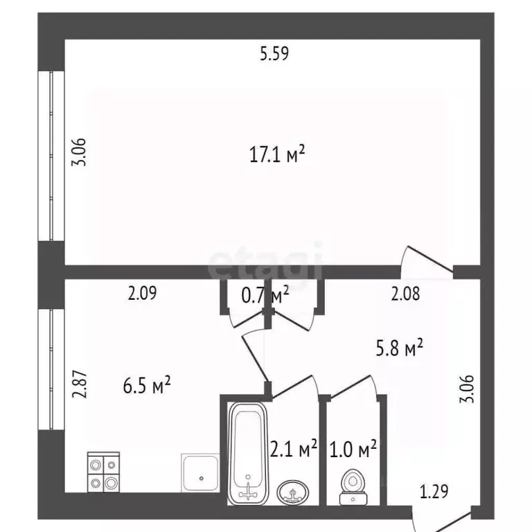 1-к кв. Мордовия, Саранск ул. Металлургов, 7 (33.2 м) - Фото 0