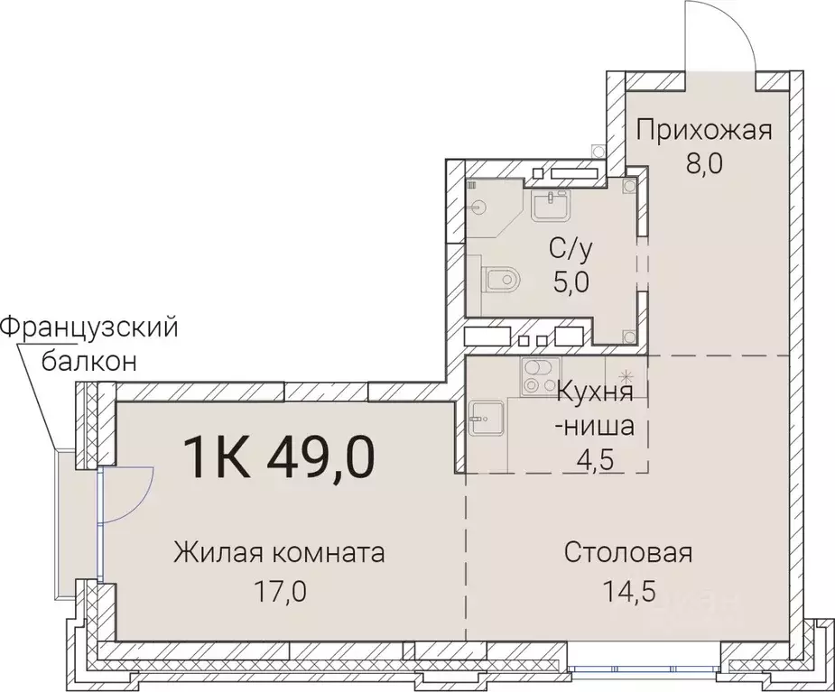 1-к кв. Новосибирская область, Новосибирск Овражная ул., 2А (49.0 м) - Фото 0