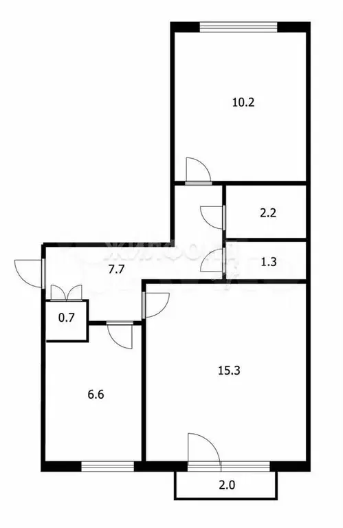 2-к. квартира, 44 м, 2/5 эт. - Фото 0