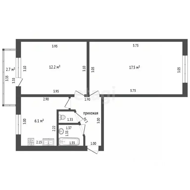 2-к кв. Краснодарский край, Крымск ул. Карла Либкнехта, 7 (43.6 м) - Фото 2