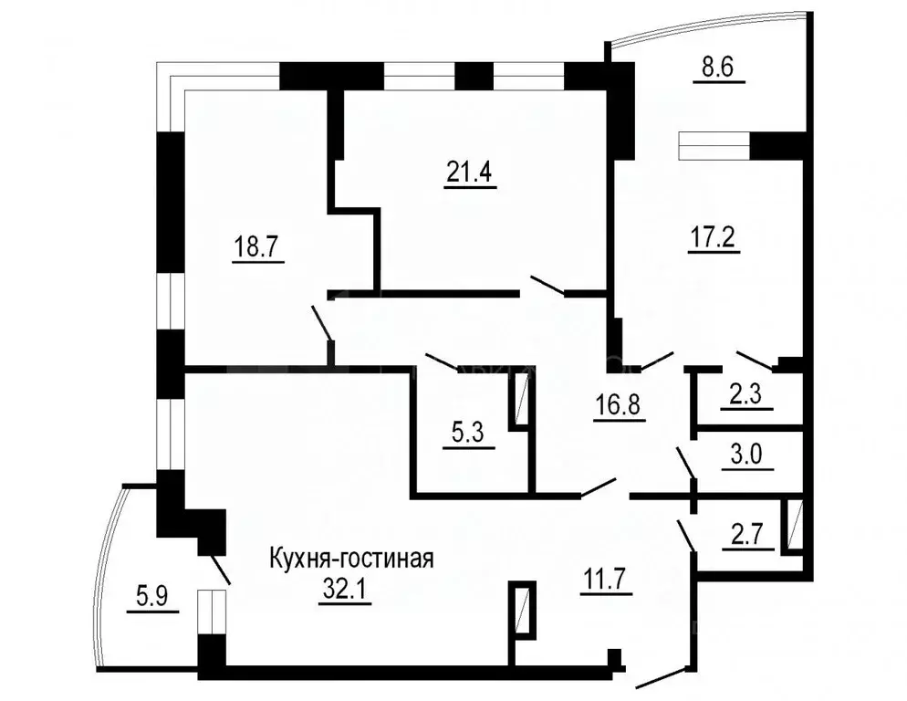 3-к кв. Тюменская область, Тюмень ул. Мельникайте, 30к4 (132.0 м) - Фото 2