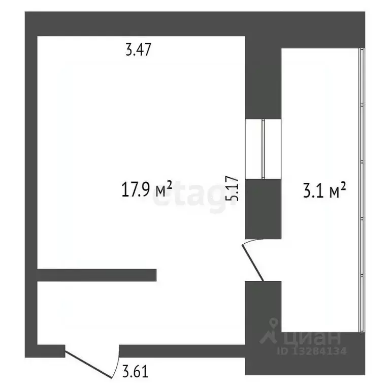 Комната Вологодская область, Череповец Остинская ул., 54В (17.9 м) - Фото 1