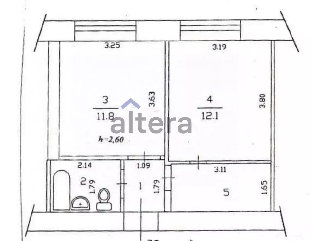 1-к кв. Татарстан, Казань ул. Батыршина, 23 (34.8 м) - Фото 1