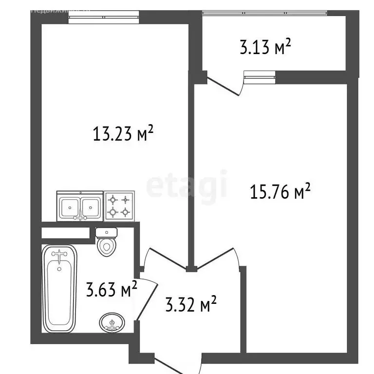 1-комнатная квартира: Санкт-Петербург, улица Чирикова, 5 (35.94 м) - Фото 1