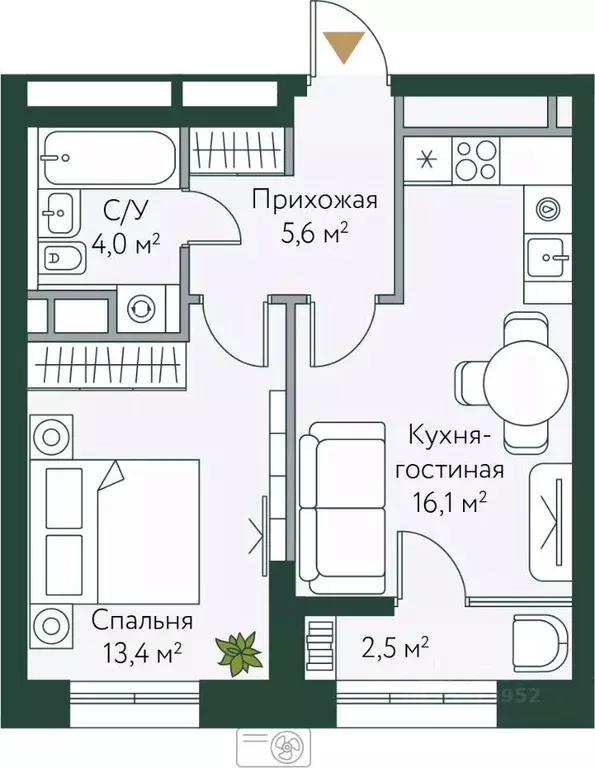 1-к кв. Волгоградская область, Волгоград Новосибирская ул., 74с1 ... - Фото 0