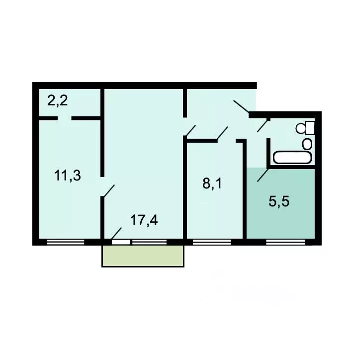 3-к кв. Москва Снежная ул., 9 (55.4 м) - Фото 1