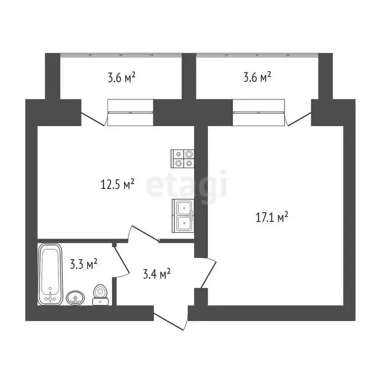 1-комнатная квартира: Котлас, проспект Мира, 6А (36.6 м) - Фото 2