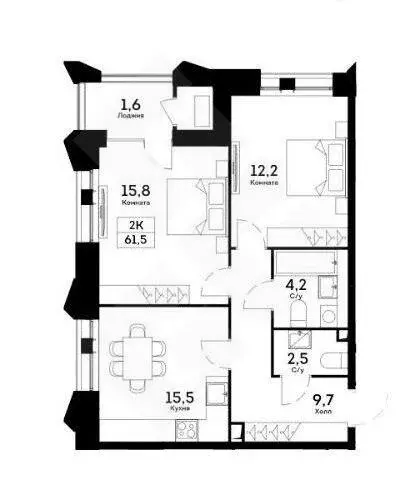2-комнатная квартира: Москва, проспект Лихачёва, 16к4 (62 м) - Фото 1