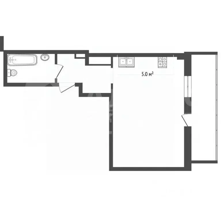 Студия Тюменская область, Тюмень Таврическая ул., 9к5 (28.9 м) - Фото 2