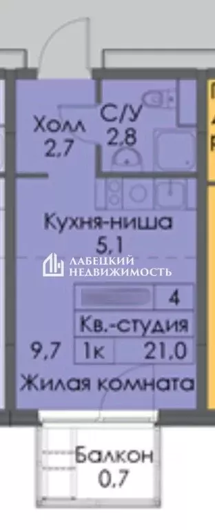 Студия Татарстан, Казань ул. Анаса Тазетдинова, 7к1 (20.8 м) - Фото 1