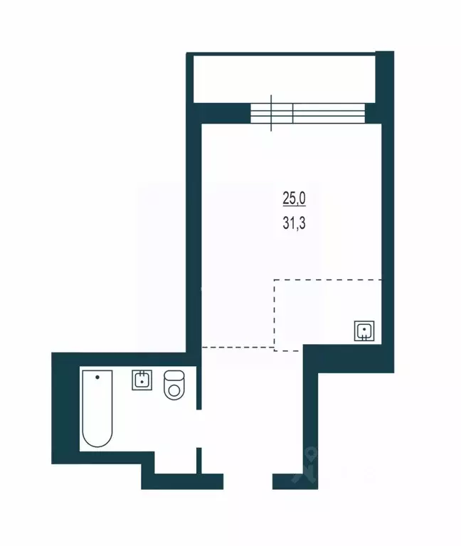 Студия Новосибирская область, Новосибирск ул. Аэропорт, 1/6 (31.3 м) - Фото 2