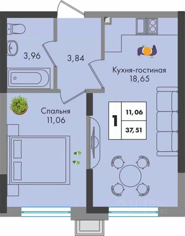 1-к кв. Краснодарский край, Краснодар ул. Имени Генерала Брусилова, ... - Фото 0