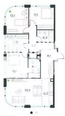 5-к кв. Москва Озерная ул., 1к2/6 (90.0 м) - Фото 2