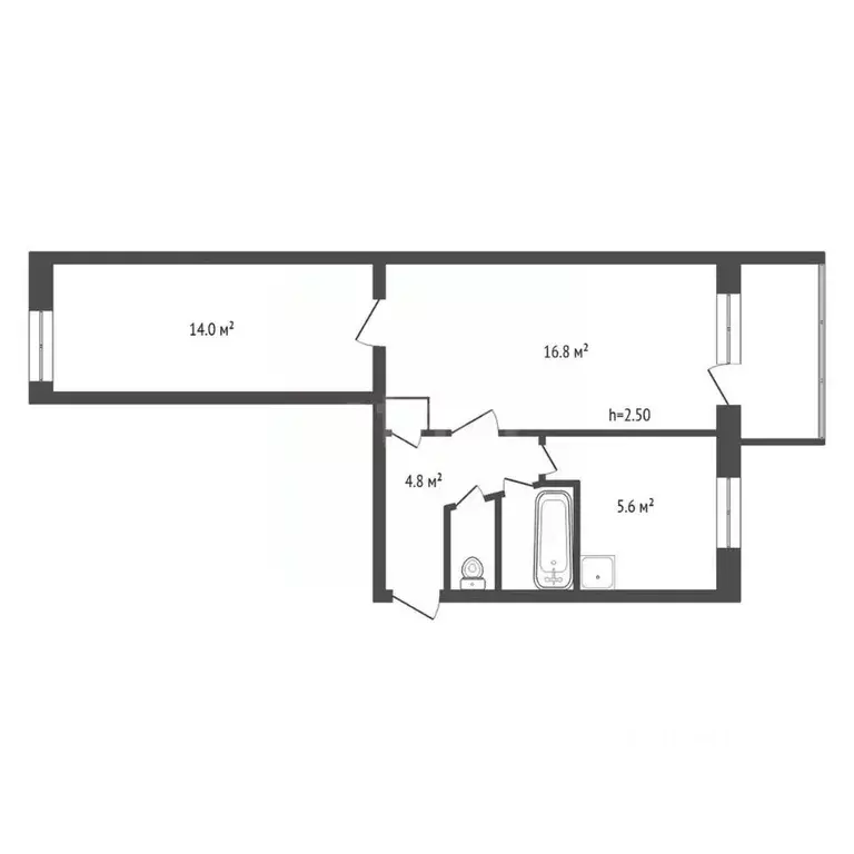 2-к кв. Красноярский край, Красноярск ул. Куйбышева, 95 (44.7 м) - Фото 2