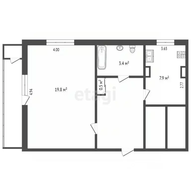 1-к кв. Севастополь просп. Генерала Острякова, 133 (37.6 м) - Фото 1