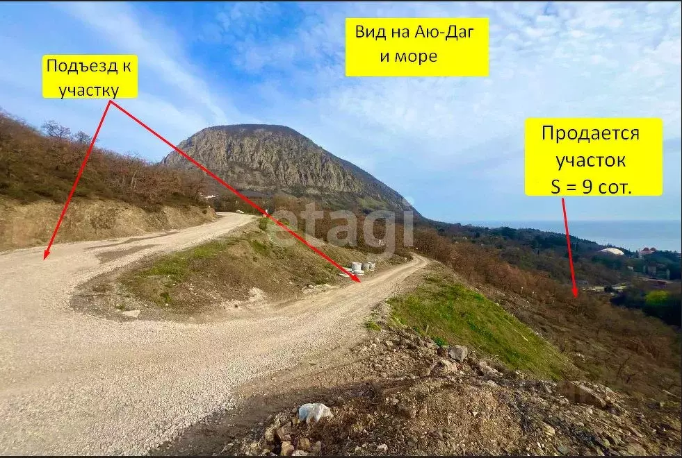 Участок в Крым, Ялта муниципальный округ, Гурзуф пгт  (9.0 сот.) - Фото 1