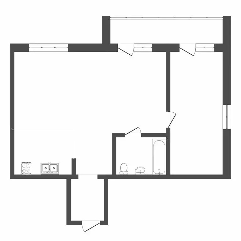 1-комнатная квартира: Тюмень, Харьковская улица, 64 (64.9 м) - Фото 1