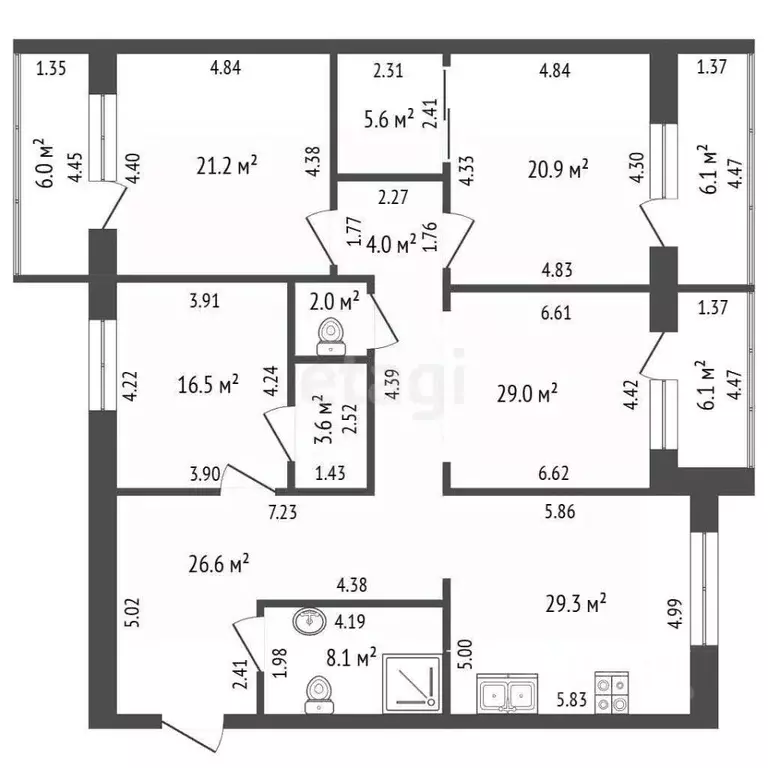 4-к кв. Башкортостан, Стерлитамак Деповская ул., 23А (166.8 м) - Фото 1