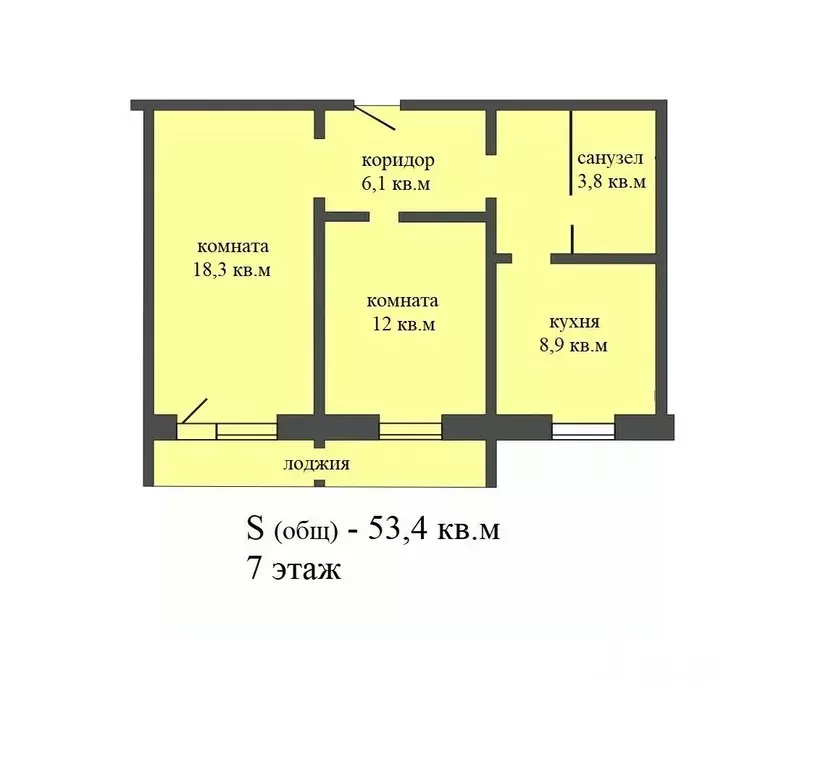 2-к кв. Архангельская область, Архангельск Стрелковая ул., 24к2 (53.4 ... - Фото 1
