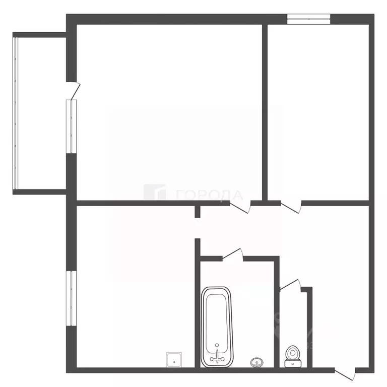 2-к кв. Кемеровская область, Осинники ул. Ермака, 14 (39.7 м) - Фото 2