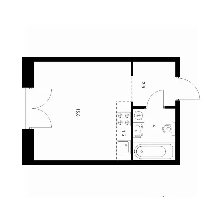Студия Санкт-Петербург наб. Обводного Канала, 169 (24.8 м) - Фото 2
