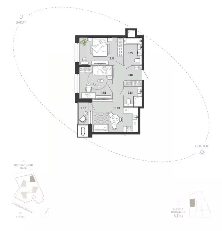 2-к кв. Тульская область, Тула ул. Фридриха Энгельса, 74 (59.19 м) - Фото 1