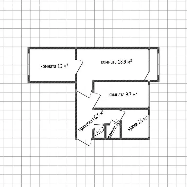 3-комнатная квартира: Майкоп, Прямая улица, 2А (60.2 м) - Фото 1