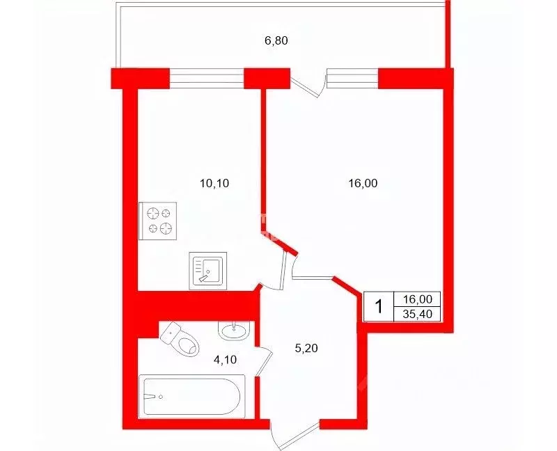 1-к кв. Санкт-Петербург Туристская ул., 22 (35.4 м) - Фото 2