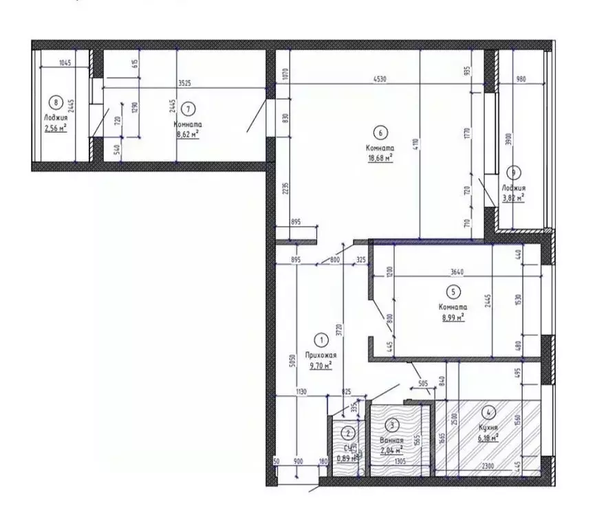 3-к кв. Санкт-Петербург Ленская ул., 1К1 (57.3 м) - Фото 2