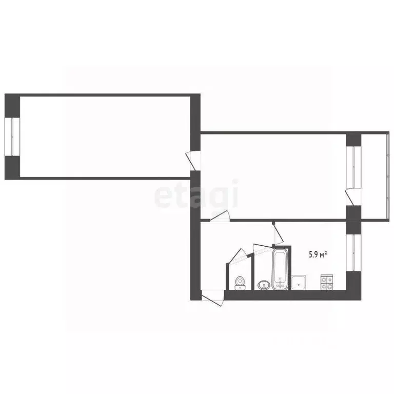 2-к кв. Вологодская область, Вологда Московская ул., 19 (45.7 м) - Фото 1