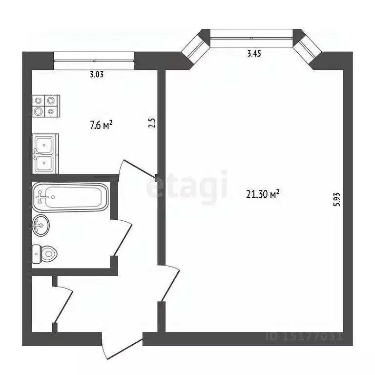 1-к кв. Ямало-Ненецкий АО, Новый Уренгой ул. Геологоразведчиков, 16Г ... - Фото 2