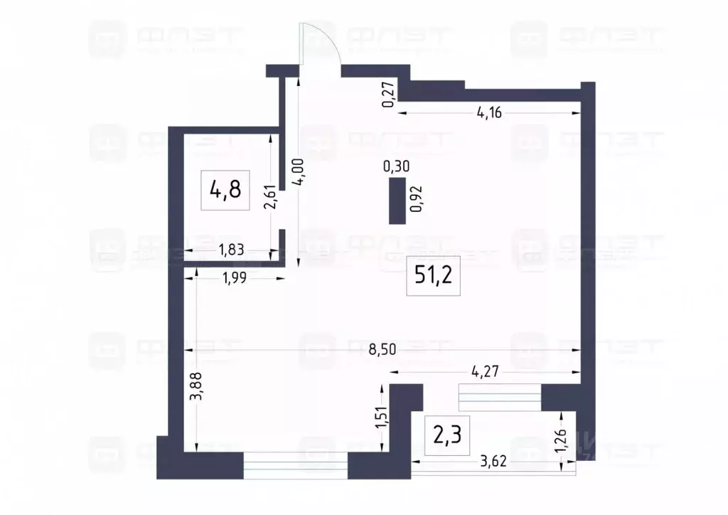 2-к кв. Татарстан, Казань ул. Павлюхина, 110В (56.0 м) - Фото 1