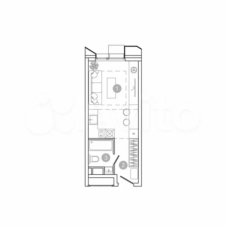 Квартира-студия, 23,6 м, 18/21 эт. - Фото 0