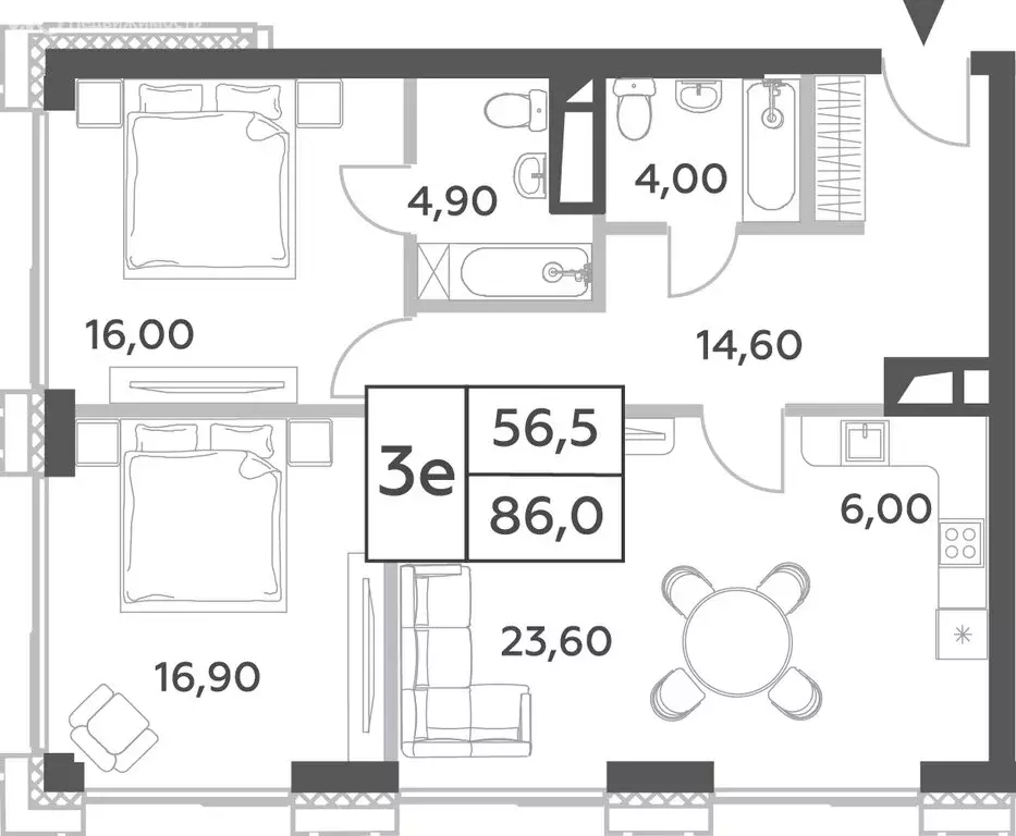 3-комнатная квартира: Москва, проспект Генерала Дорохова, вл1к1 (86 м) - Фото 1