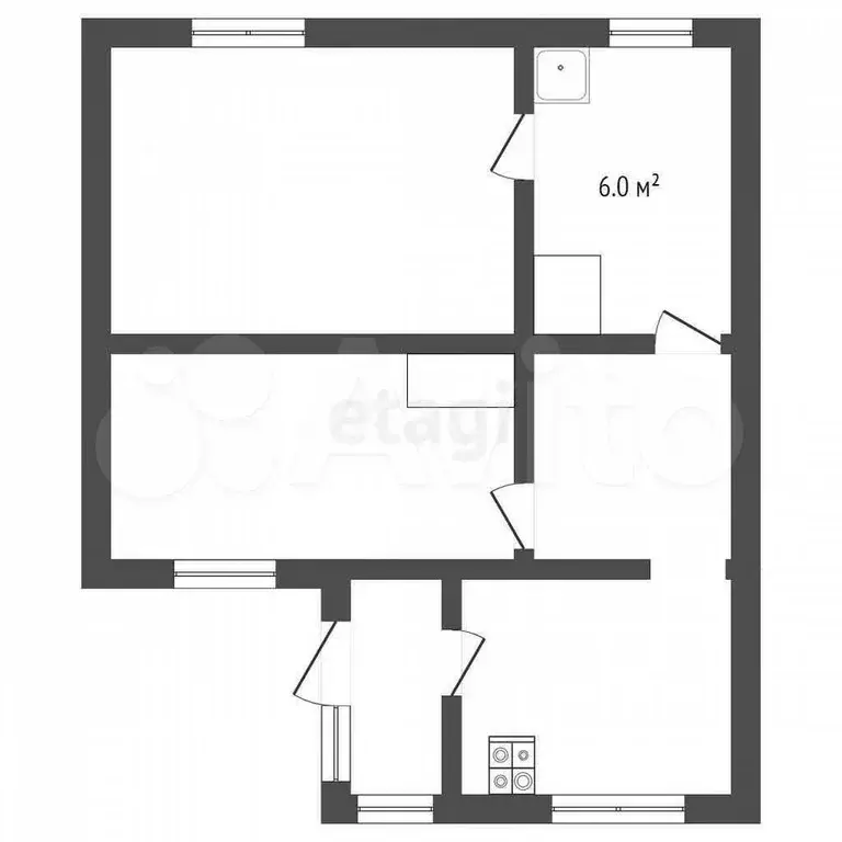 2-к. квартира, 40,1 м, 1/1 эт. - Фото 0