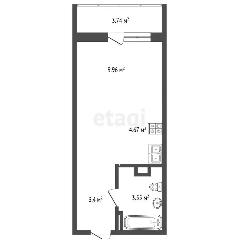 Квартира-студия: Судак, улица Айвазовского, 8 (22.7 м) - Фото 1