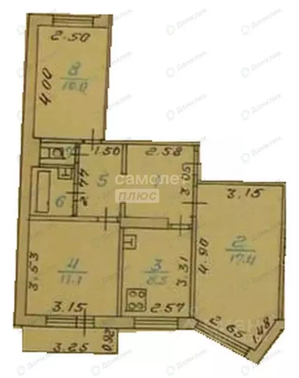 3-к кв. Липецкая область, Липецк ул. Имени Мичурина, 34 (62.3 м) - Фото 2