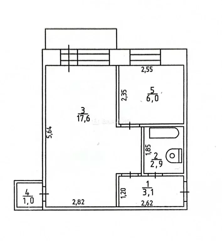 1-к кв. Пермский край, Пермь ул. Советской Армии, 9 (30.6 м) - Фото 2
