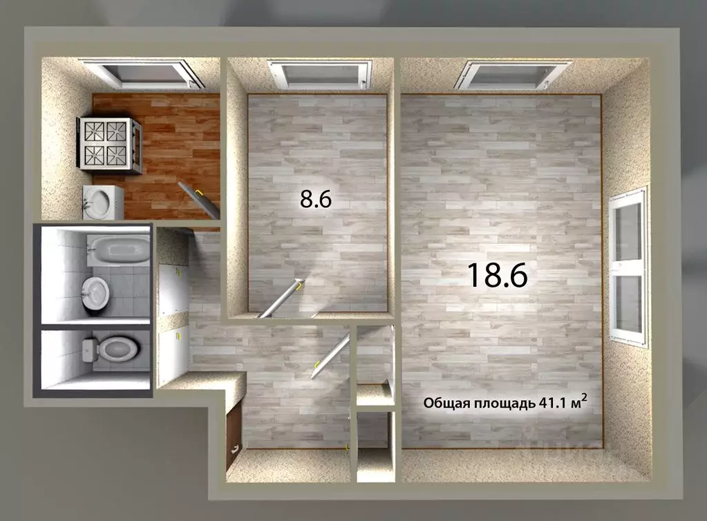 2-к кв. Санкт-Петербург Пискаревский просп., 143 (42.0 м) - Фото 2