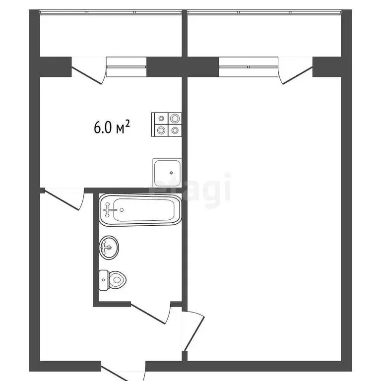 Квартира, 1 комната, 33 м - Фото 1