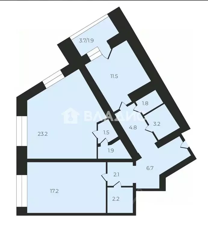 2-к кв. Санкт-Петербург Коломяжский просп., 15к2 (76.1 м) - Фото 2