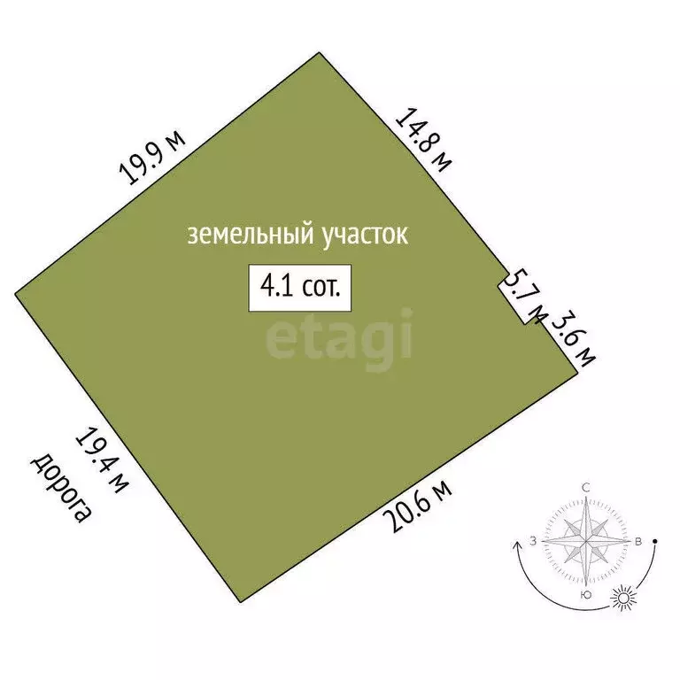 Участок в Тюмень, садовое товарищество Юбилей, Фруктовая улица (4 м) - Фото 0