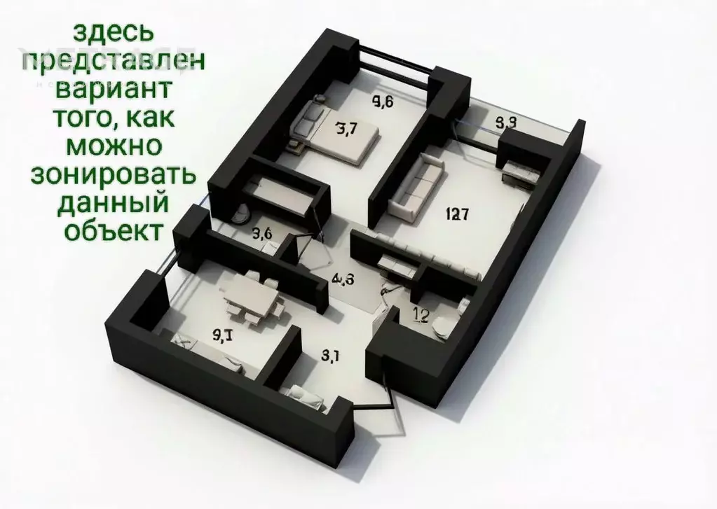 1-к кв. Новосибирская область, Новосибирск ул. Аэропорт, 49/1 (51.4 м) - Фото 1