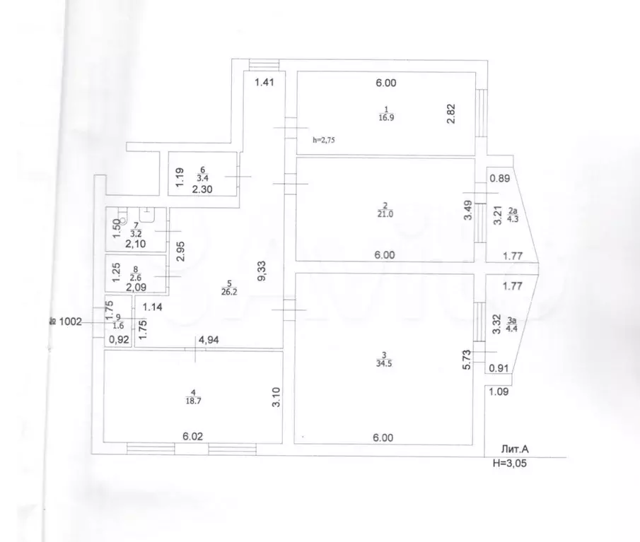 3-к. квартира, 133 м, 1/9 эт. - Фото 0