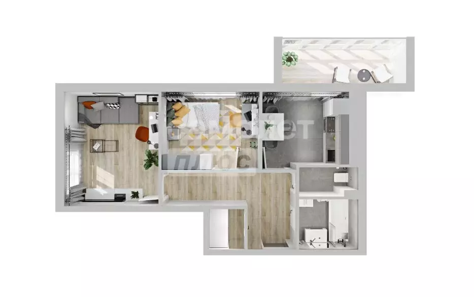 2-комнатная квартира: Чита, Нерчинско-Заводская улица, 8 (48.8 м) - Фото 1