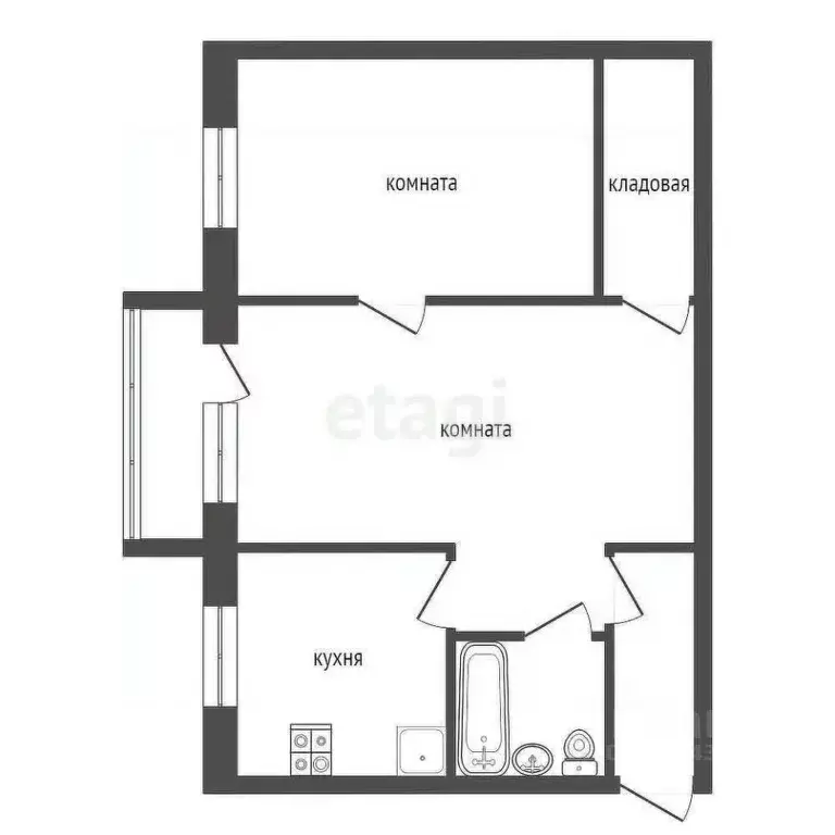 2-к кв. Ленинградская область, Кириши просп. Ленина, 23 (41.3 м) - Фото 2