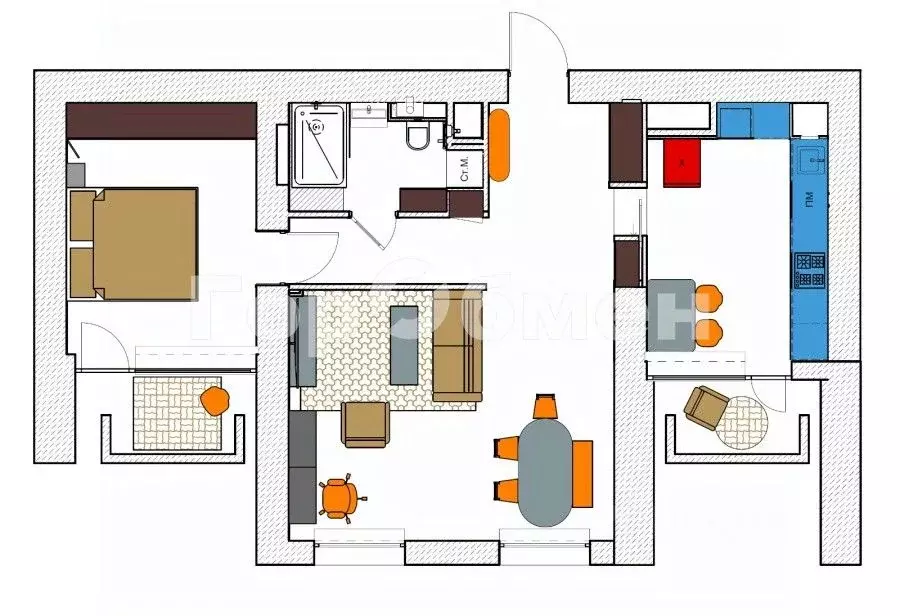 2-к кв. Москва ул. Серегина, 3 (64.0 м) - Фото 2